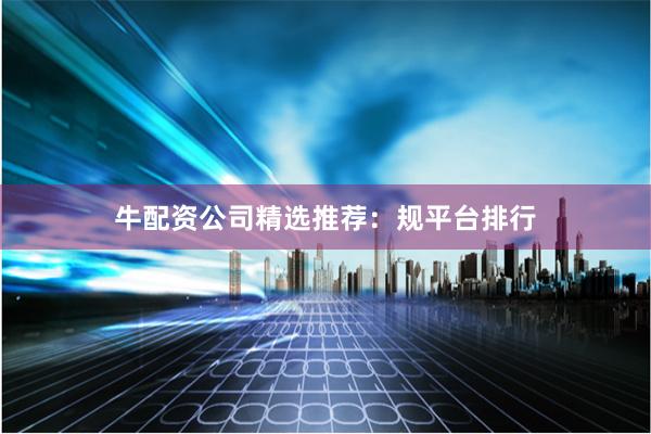 牛配资公司精选推荐：规平台排行